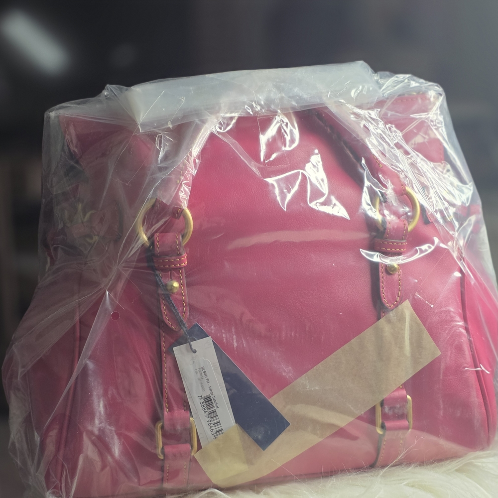 Dooney & Bourke large Fuchsia Leather Satchel - Picture 2 of 6